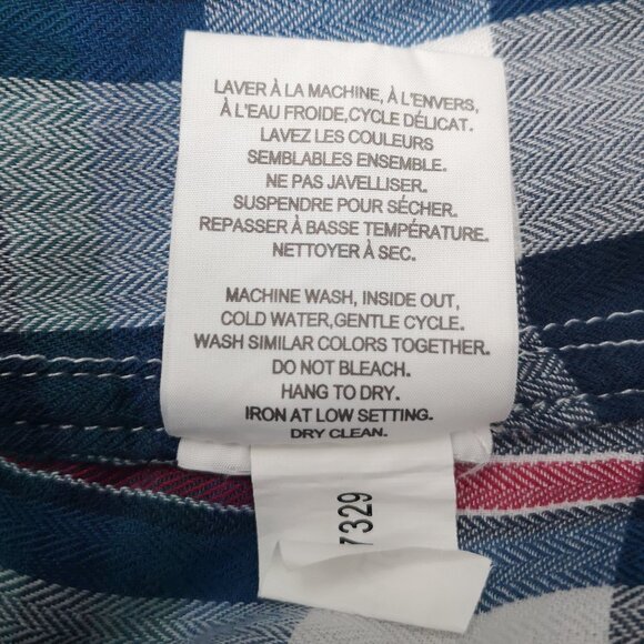 d/c Jeans Ladies Size 2X Made in India Plaid Button Front Shirt - Picture 5 of 9